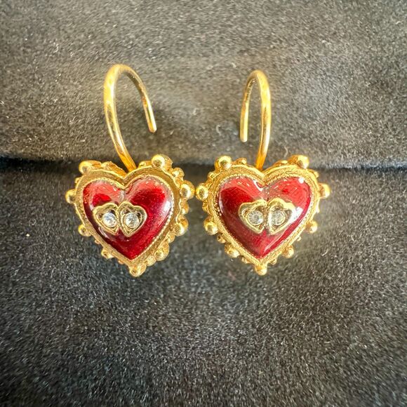 Joan Rivers 'Hearts & Flowers' Full Earring Set of 3 Pairs - Vintage - Picture 2 of 9